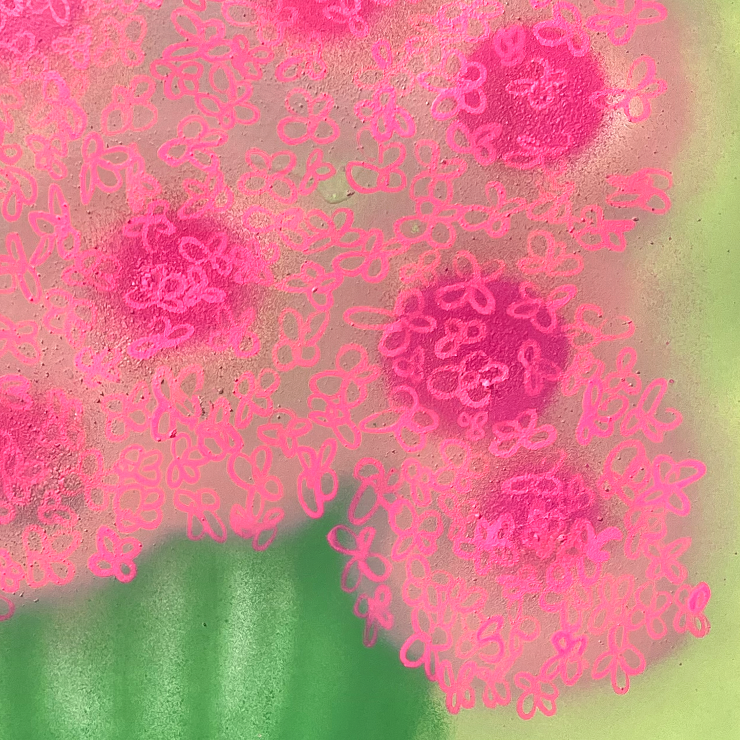 Pink Allium Flower Painting detail