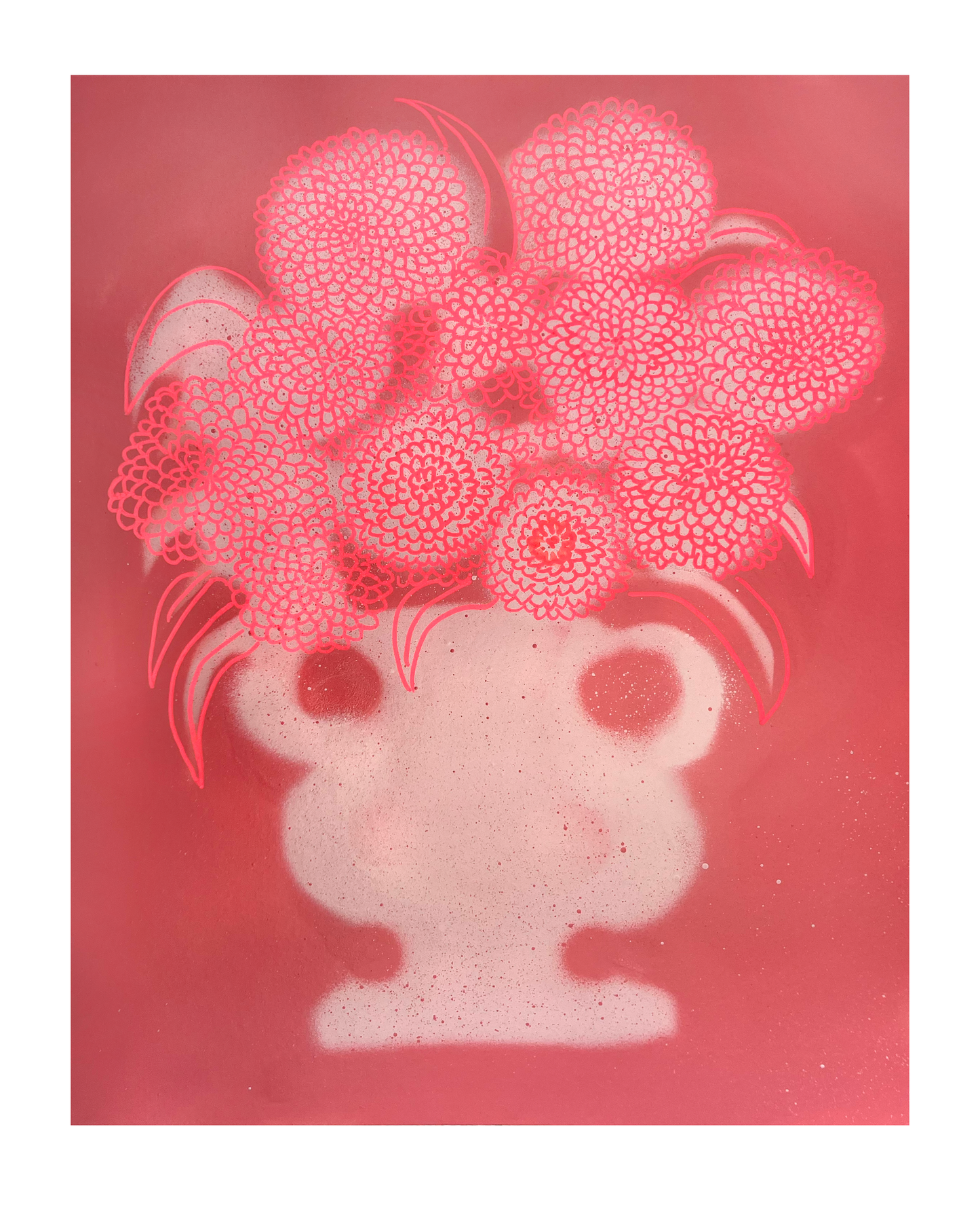 Red Chrysanthemum Flowers No.1 Painting